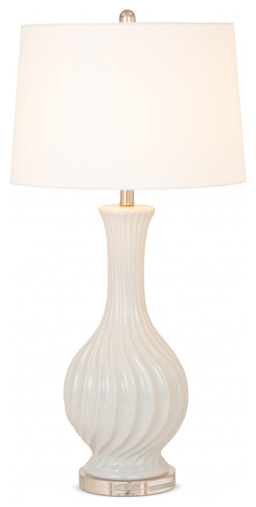 Set of 2 Light Gray Curved Ceramic Table Lamps
