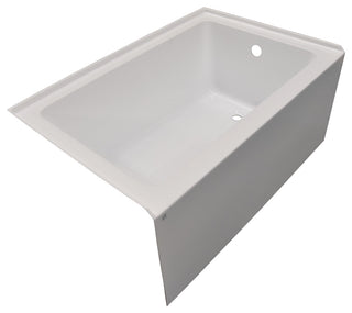 Vanity Art Alcove Soaking Acrylic Bathtub, Pure White, 48"x32", Right