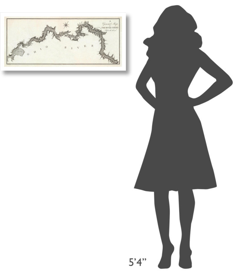 "A General Map of the River Ohio, Plate 3, 1796" Paper Art, 32"x15"