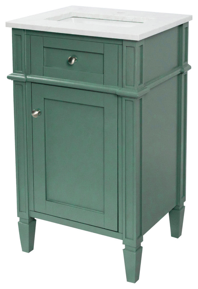 Hailey 20" Bathroom Vanity, Engineered Marble Top, Sage Green
