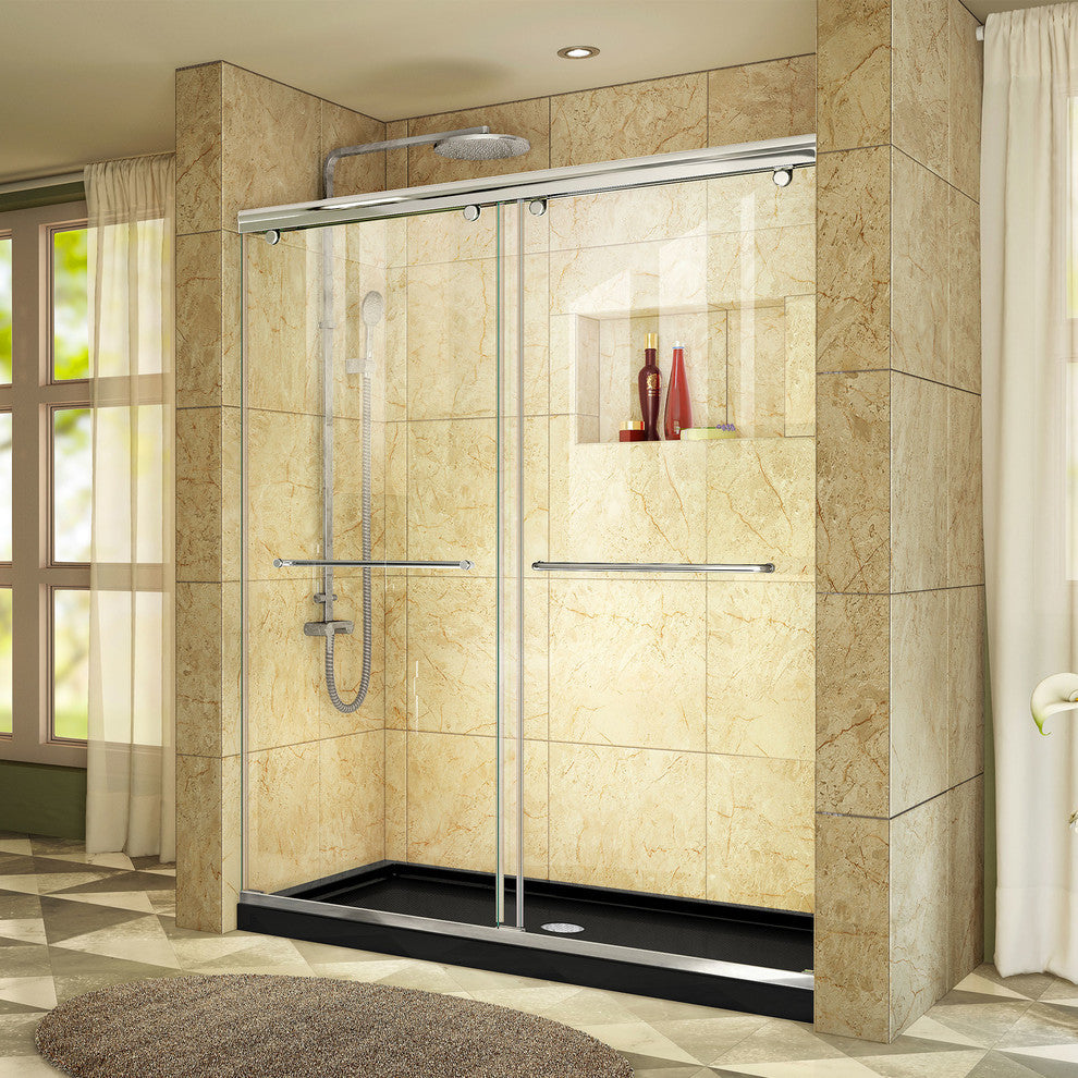 DreamLine Charisma 34x60x78 3/4 Bypass Shower Door Chrome, CD Black Base
