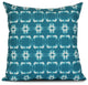 Summer Picnic, Geometric Print Outdoor Pillow, Teal, 16"x16"