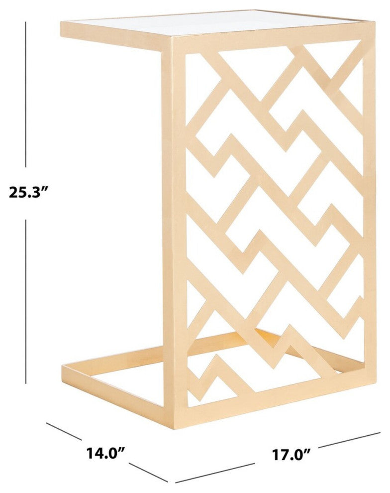 Safavieh Couture Ozzie Gold Leaf C-Table, Gold