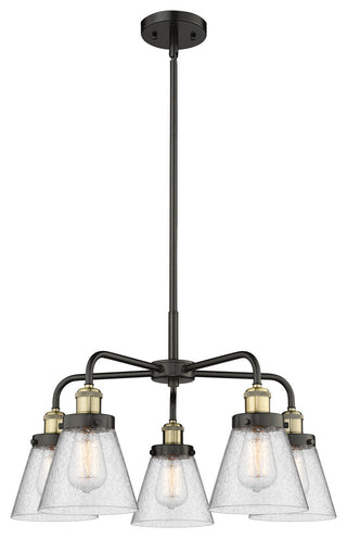 Innovations Cone 5 24.25" Chandelier Black Antique Brass
