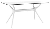 Compamia Mio PP Modern 7-Piece Dining Set With 55 inch Air Table, White