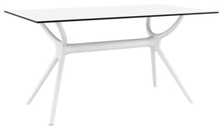Compamia Mio PP Modern 7-Piece Dining Set With 55 inch Air Table, White
