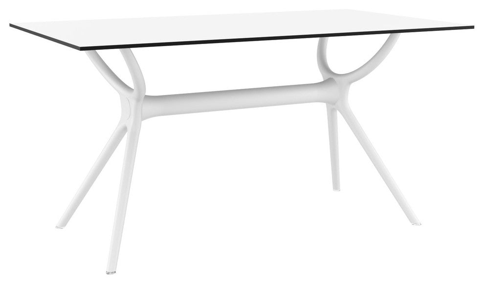 Compamia Mio PP Modern 7-Piece Dining Set With 55 inch Air Table, White