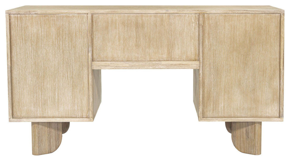 Haru 55" Wide Acacia Desk, Beige