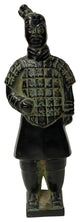 Chinese Black Green Rustic Ancient Artistic Terra Cotta Soldier Figure Hws2454