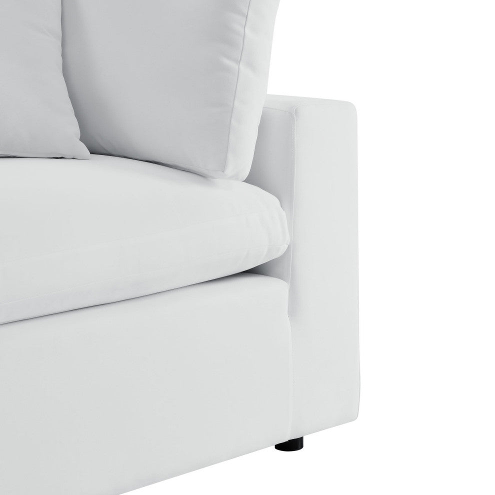 Modular Lounge Sectional Deep Sofa Chair Set, Sunbrella, White, Modern, Outdoor