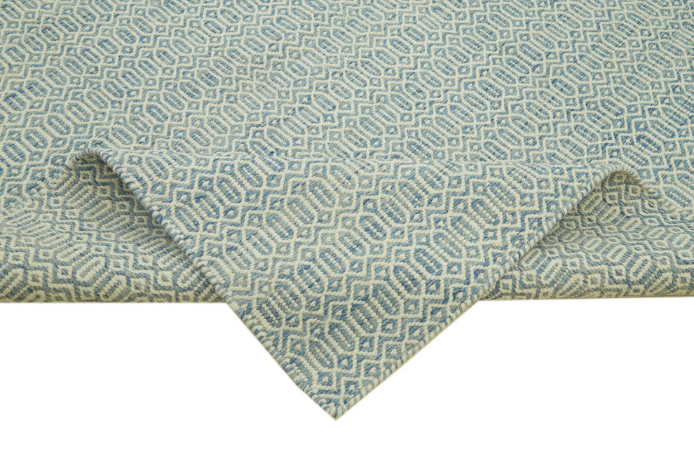 Rug N Carpet - Handwoven Modern Design 8' 1'' x 10' 0'' Wool Flatweave Kilim Rug