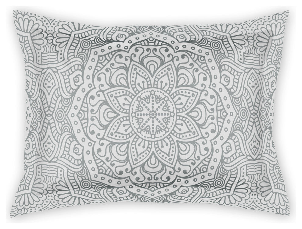 Grey Boho Medallion Standard Brushed Poly Sham