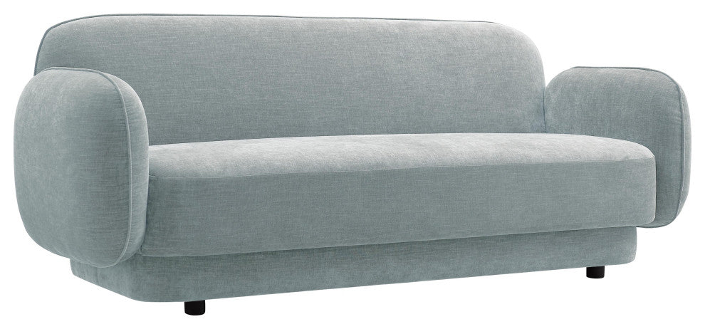 Kandor Sea Blue Textured Velvet Sofa