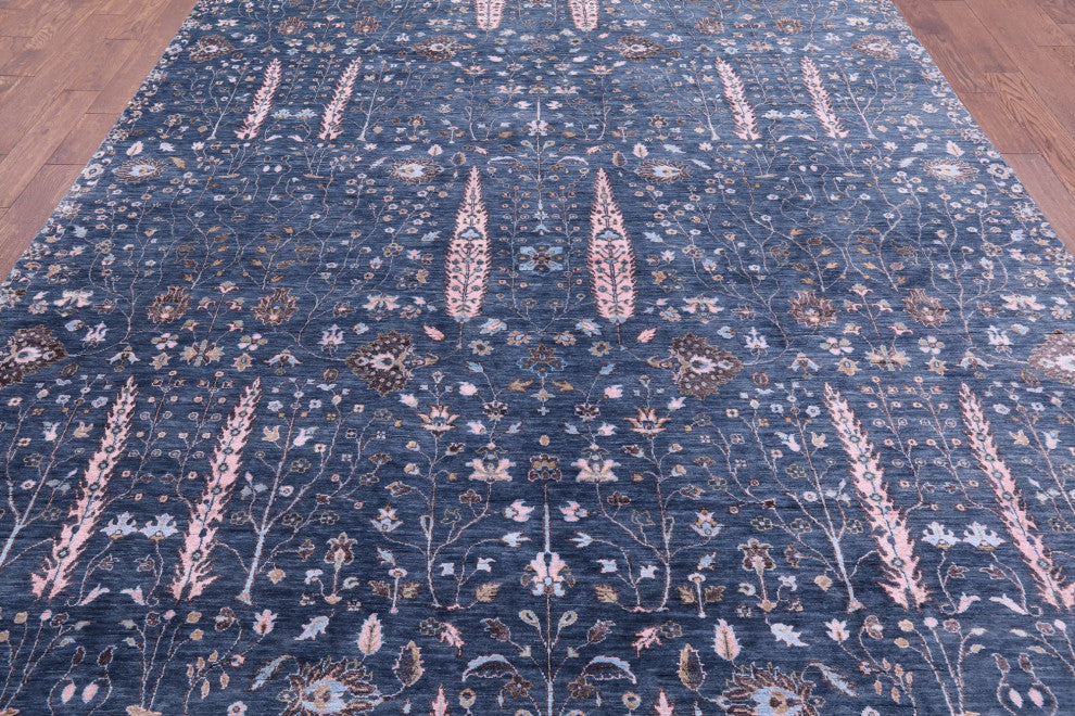 Persian Ziegler Handmade Wool and Silk Rug 8' 10" X 11' 10" Q7050