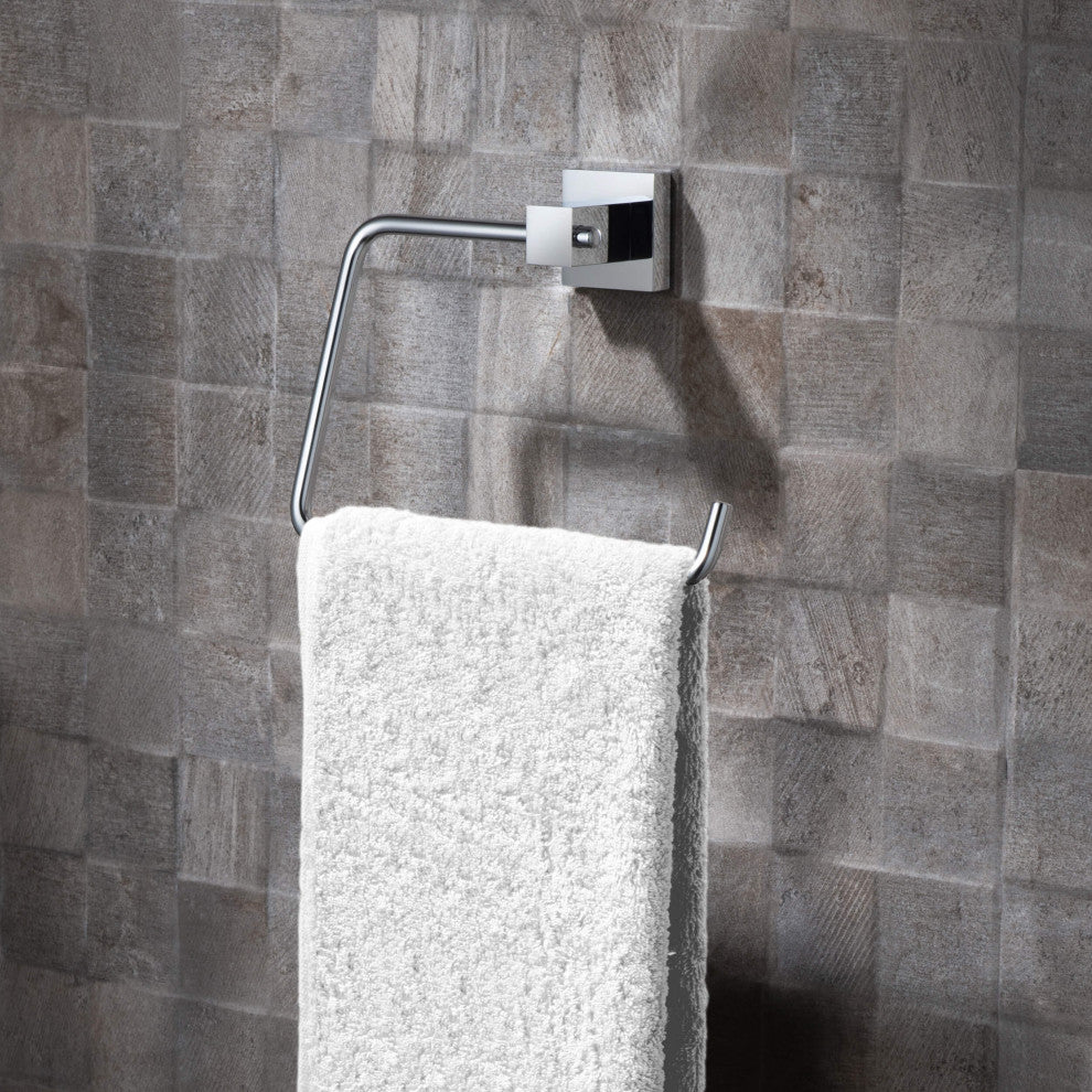 Cube 4-Piece Bathroom Hardware Set, Chrome