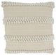Striped Poly-Filled Throw Pillow With Pom Pom Design