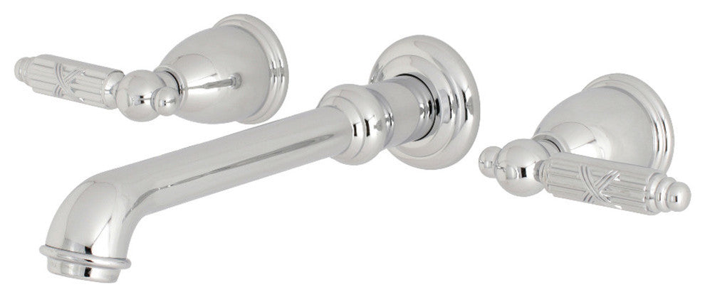 Kingston Brass Two-Handle Wall Mount Bathroom Faucet, Polished Chrome