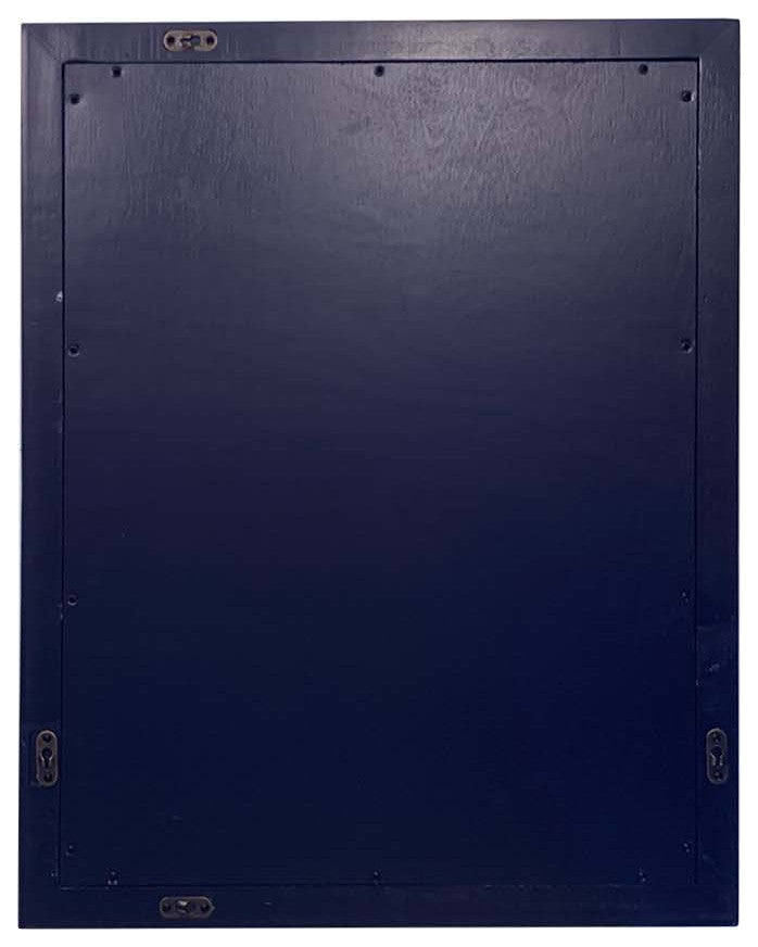 24" Wood Frame Mirror In Blue