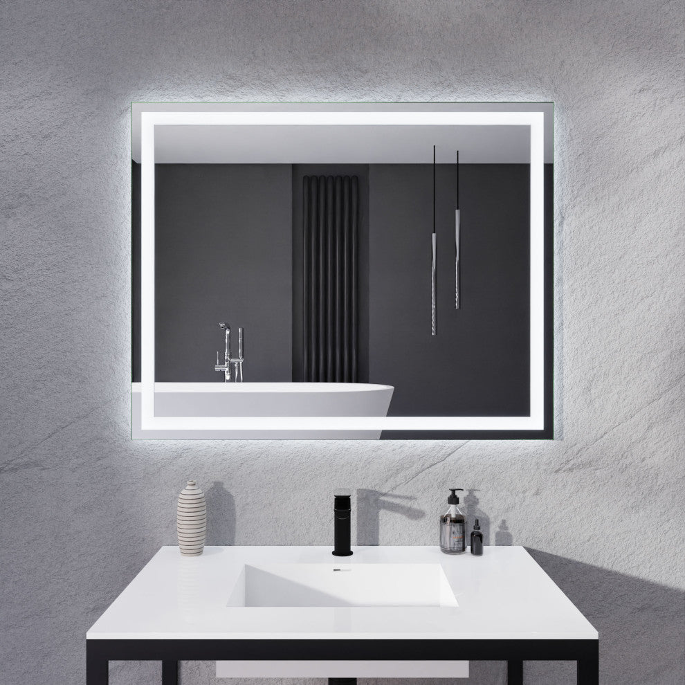 ANZZI 32" x 40" LED Front Lighting Bathroom Mirror With Defogger