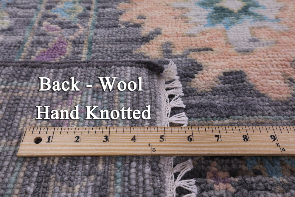 9' 3" X 12' 2" Hand-Knotted Turkish Oushak Wool Rug - Q13387