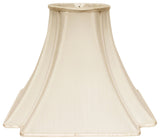 16" Ivory Slanted Notch Square Shantung Lampshade