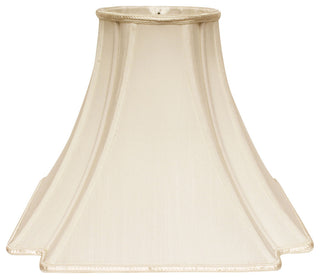 16" Ivory Slanted Notch Square Shantung Lampshade