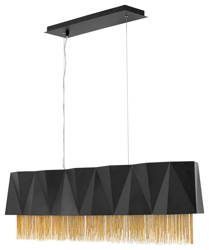 Hinkley Zuma Chandelier 5-Light Linear, Satin Black