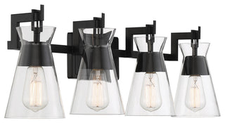 Lakewood 4-Light Bathroom Vanity Light in Matte Black
