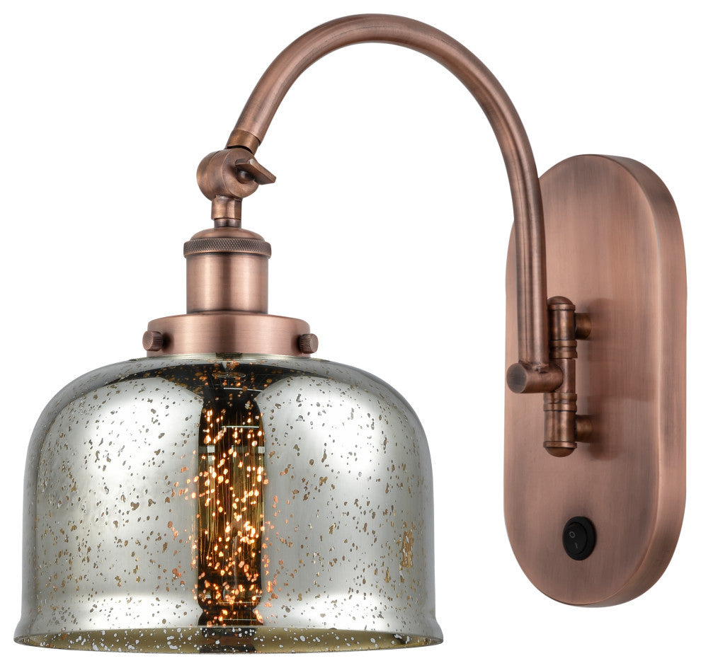 Bell Sconce, Antique Copper, Silver Plated Mercury, Silver Plated Mercury