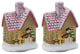 LED Lighted House With Snowman, Set of 2