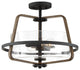 Ryder 2 Light Semi-Flushmount, Forged Black