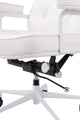 Computer Chair, Faux Vinyl Leather, Steel, White, Mid Century Business Office