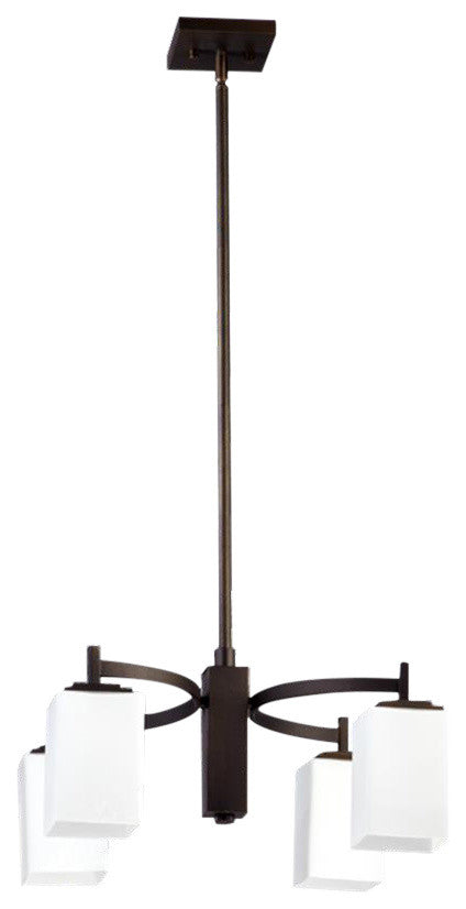 Quorum Delta 4-Light Chandelier, Satin Nickel