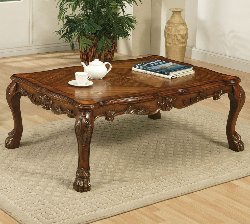 Rectangular Wooden Coffee Table, Cherry Oak