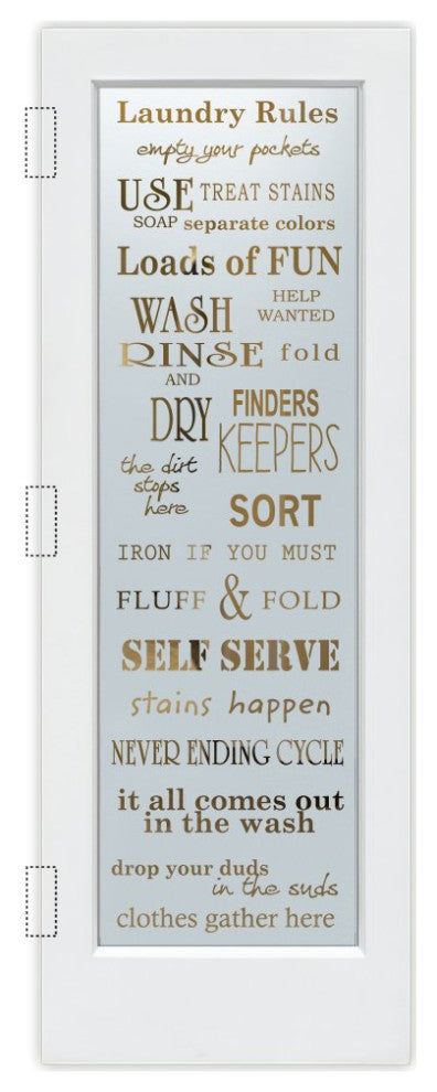Laundry Door - Laundry Rules - Primed - 32" x 80" - Book/Slab Door