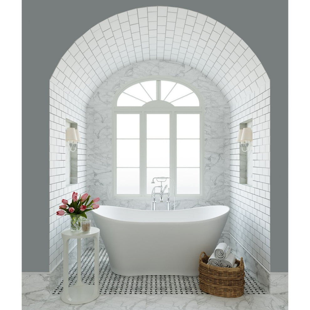 ARIEL 67" Acrylic Freestanding Bathtub Polished Chrome and Overflow Drain