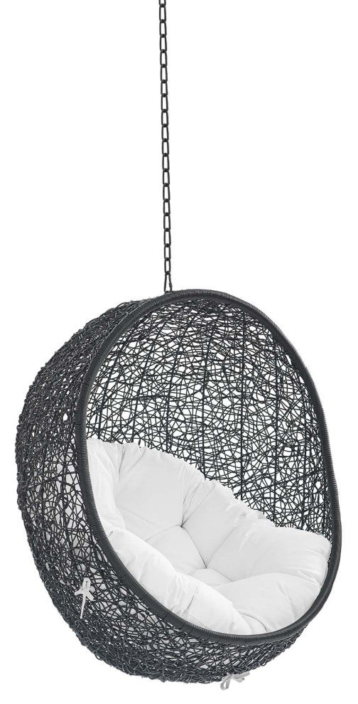 Encase Swing Outdoor Patio Lounge Chair Without Stand - Black White