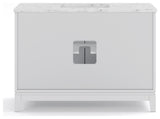Elizabeth 48" Single Sink Carrara White Marble Vanity, Pure White