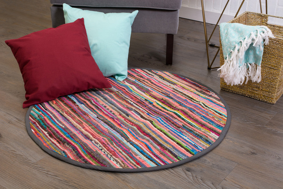 DII Rag Rug Multicolor 36" Round