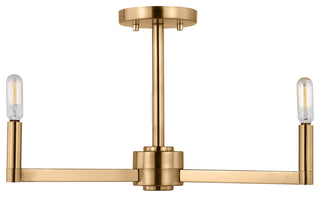 Fullton Three Light Semi-Flush Mount, Satin Brass