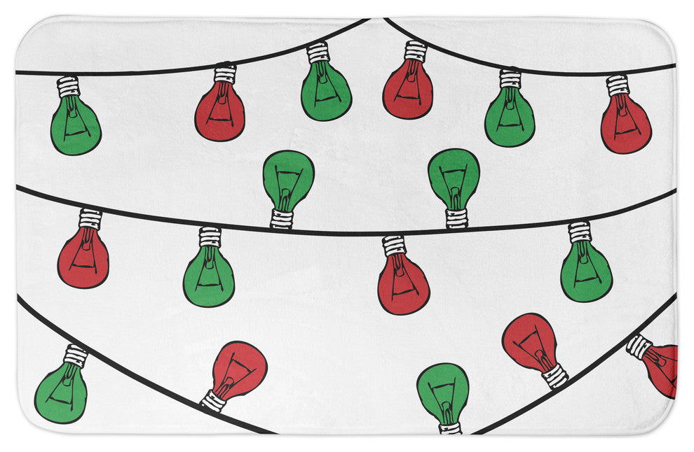 Christmas String Lights 34x21 Bath Mat