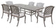 Carlsbad Cast Aluminum 7-Piece Rectangular Dining Set, Heritage Grey/Sand Dollar