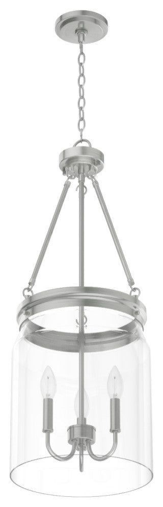 Hunter Devon Park Brushed Nickel 3 Light Pendant Ceiling Light