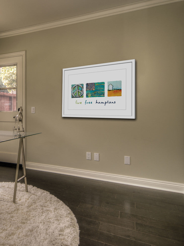 "Live Free Hamptons" Painting Print in Frame by Tori Campisi