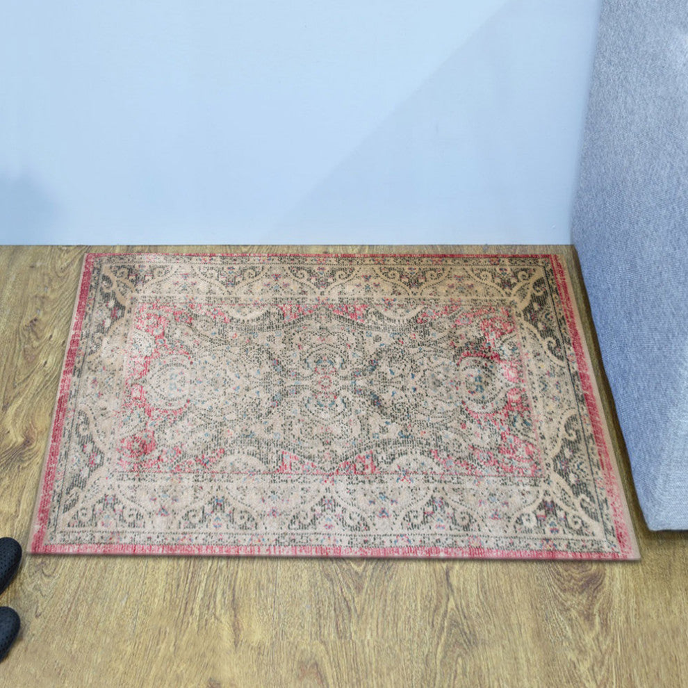 Machine Made Polyester Durable Indoor Outdoor Washable Oriental Pattern Footmat