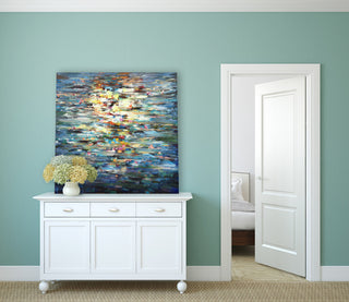 Abstract Water Reflection" Oil Paintingï¼Œmodern impressionist art