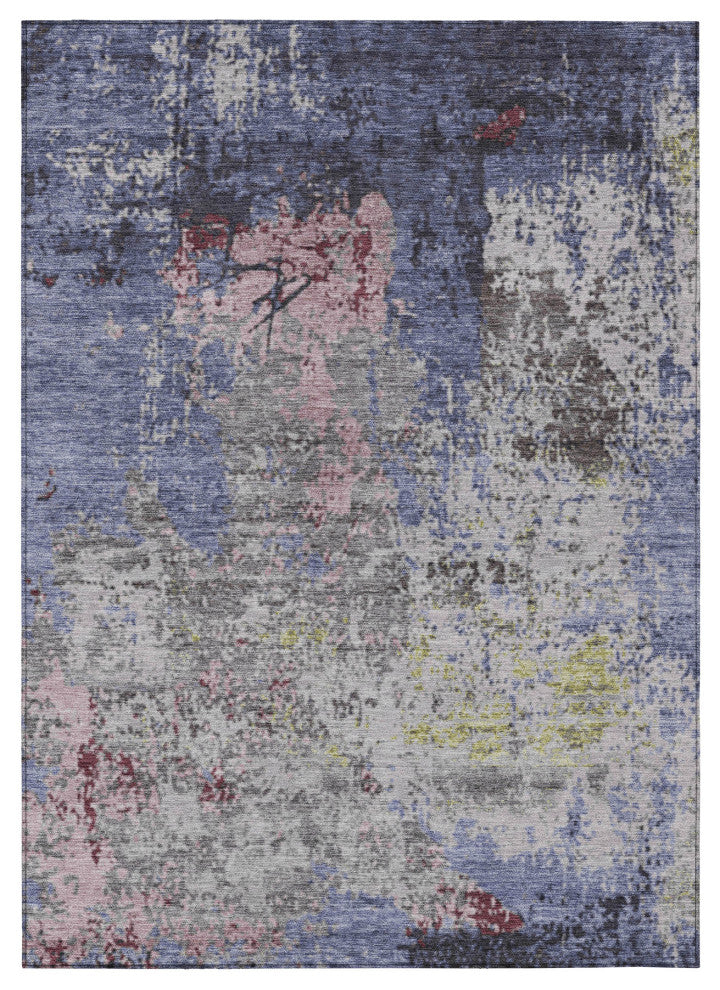 Machine Washable Indoor/Outdoor Chantille ACN1911 Blue 8' x 10' Rug