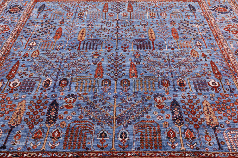 9' Square Persian Ziegler Hand Knotted Wool Rug Q10403
