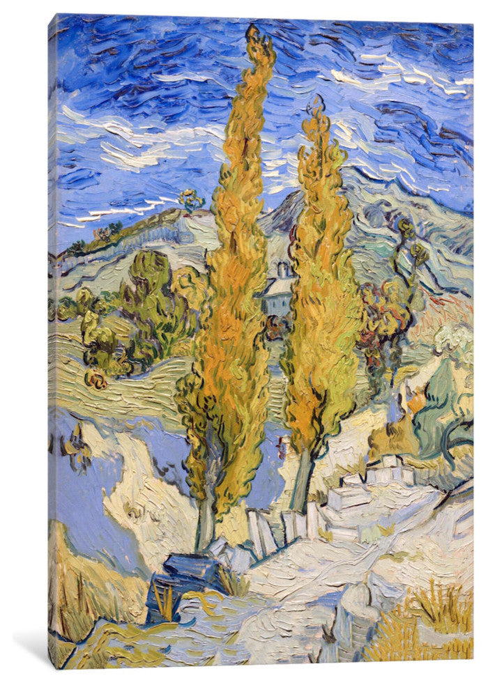 "The Poplars at Saint-Remy" by Vincent van Gogh, 26x18x1.5"