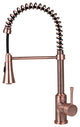 Residential Spring Coil Kitchen Faucet Cone Spray Head Antique Copper